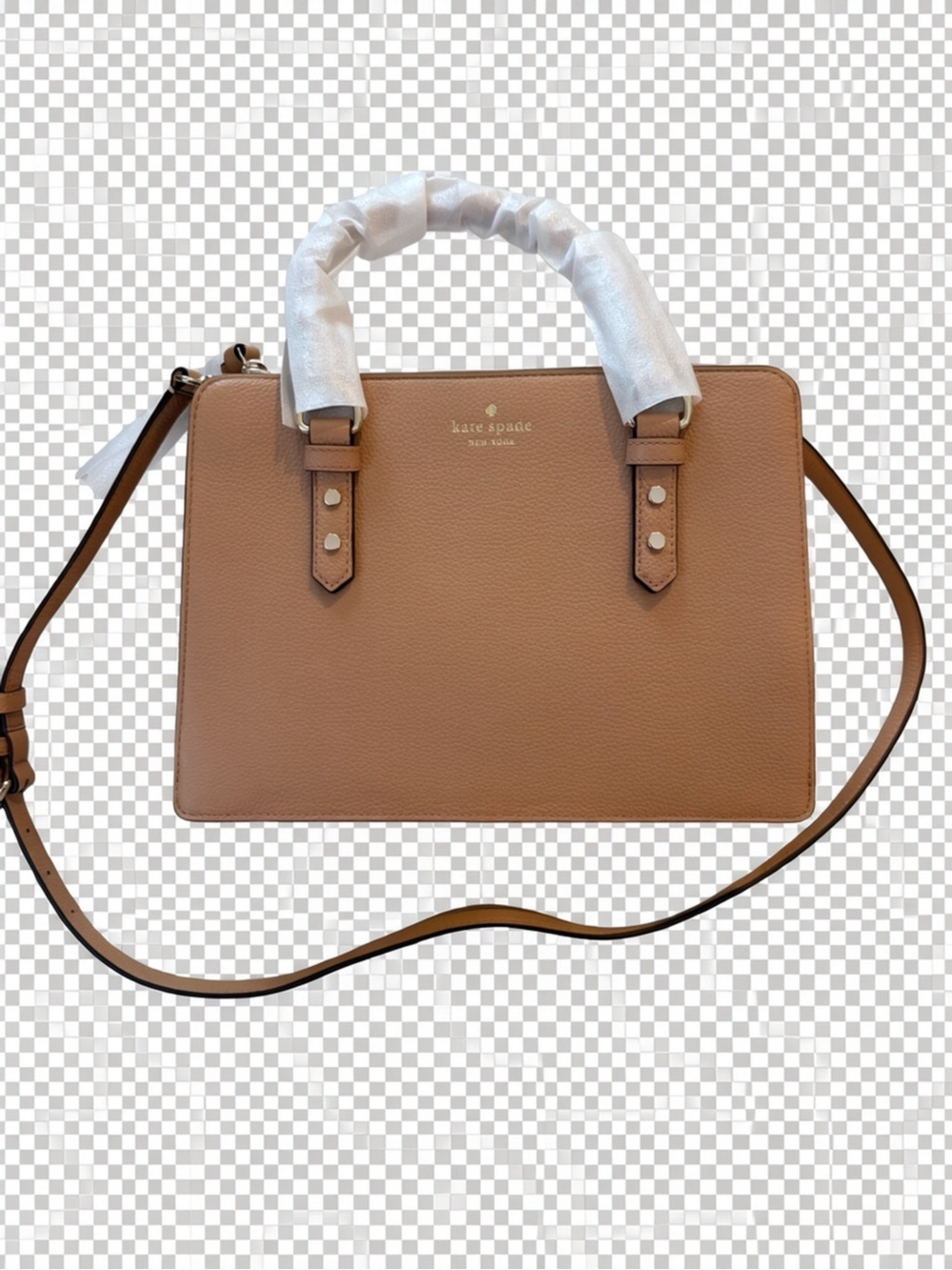 kate spade Camel Brown Leather Satchel with Crossbody Strap